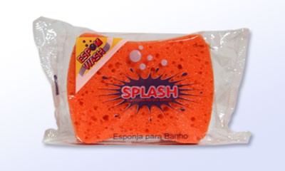 Esponja para banho embalada diversas cores