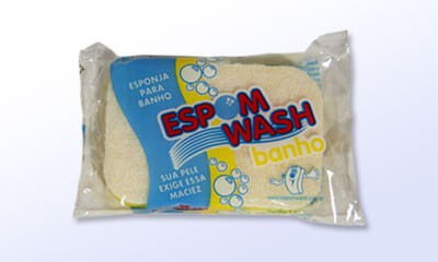 esponja para banho embalada